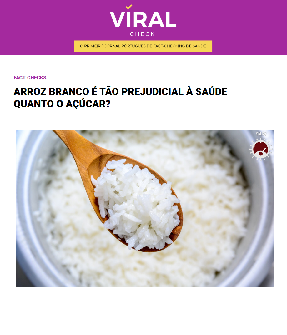 Arroz branco é tão prejudicial à saúde quanto o açúcar? - Dra. Joana Menezes Nunes