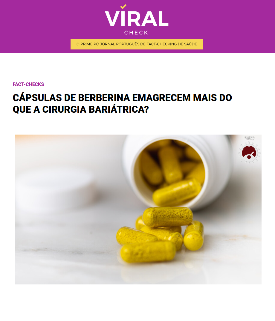 Cápsulas de berberina emagrecem mais do que a cirurgia bariátrica - Dra. Joana Menezes Nunes