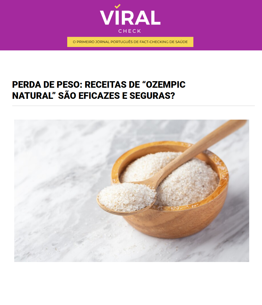 Perda de peso: Receitas de “Ozempic natural” são eficazes e seguras? - Dra. Joana Menezes Nunes